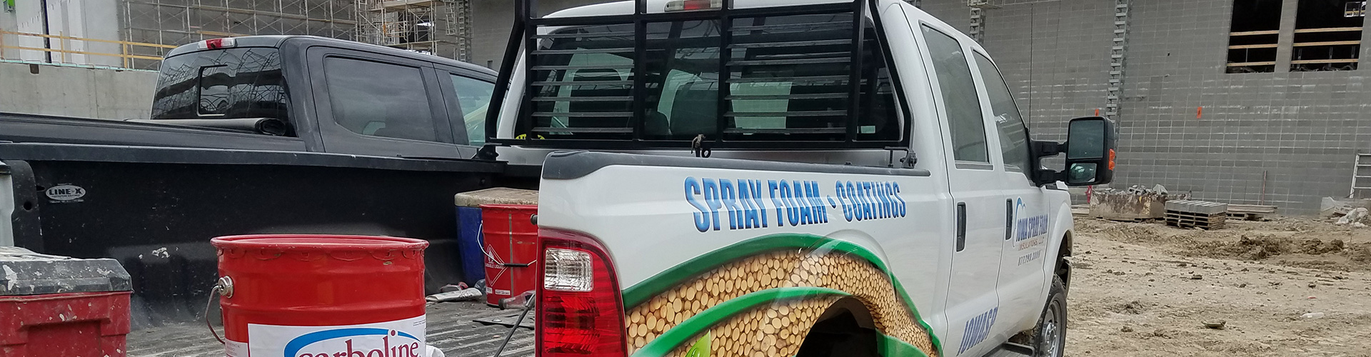 iowa spray foam insulators onsite at a project in iowa