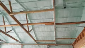 spray foam installation on ceiling