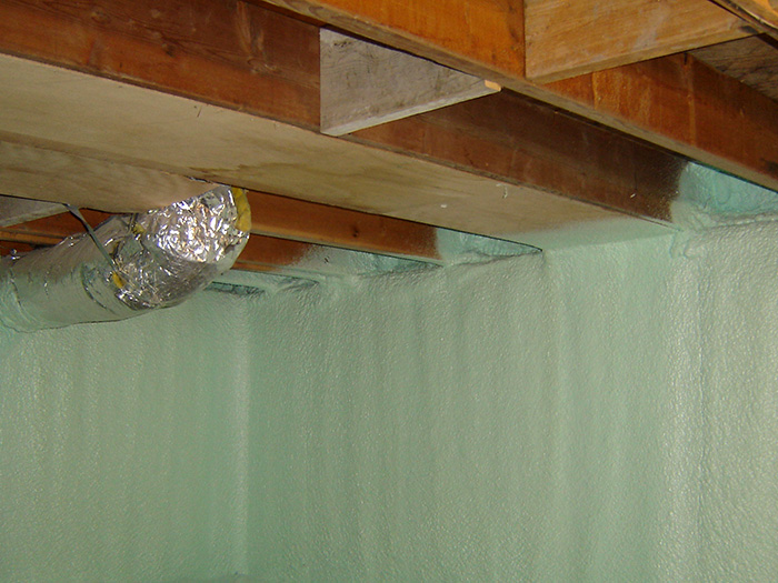 closed cell spray foam in a crawlspace